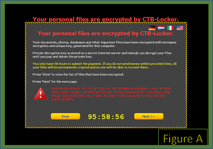 Example of Ransomware pop-up